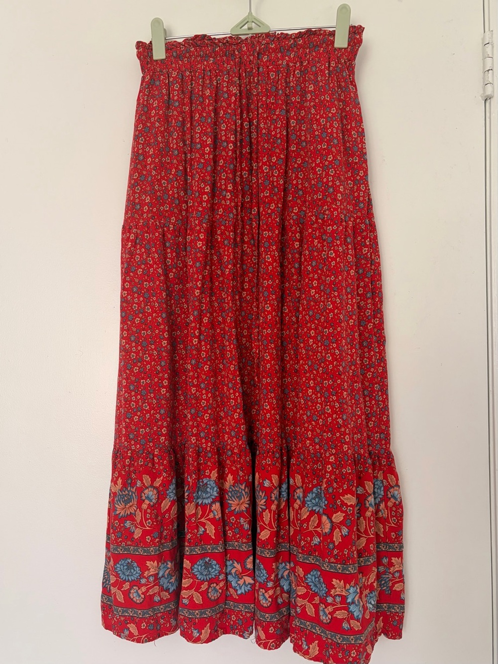 Shero Cottagecore Floral Print Tiered Smocked Waist Maxi Skirt S